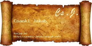Csanki Jakab névjegykártya